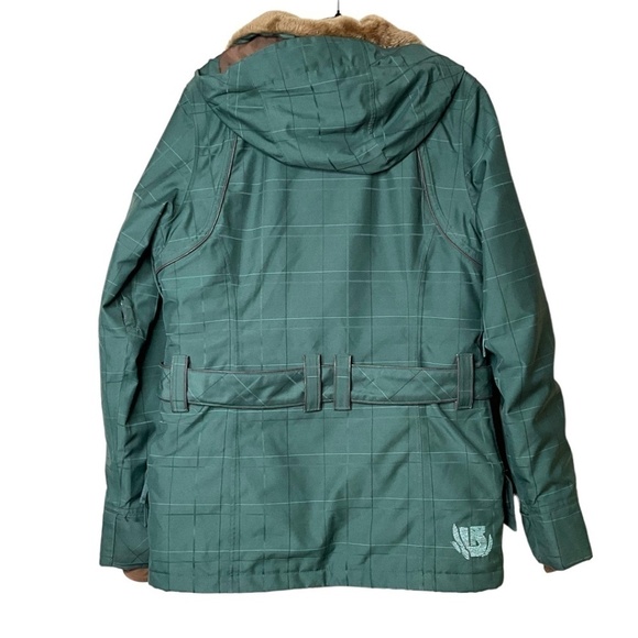 BURTON Dry Ride Faux Fur Lined Ski / Snow Coat Multi Zip Pockets Detachable Hood - Picture 4 of 16